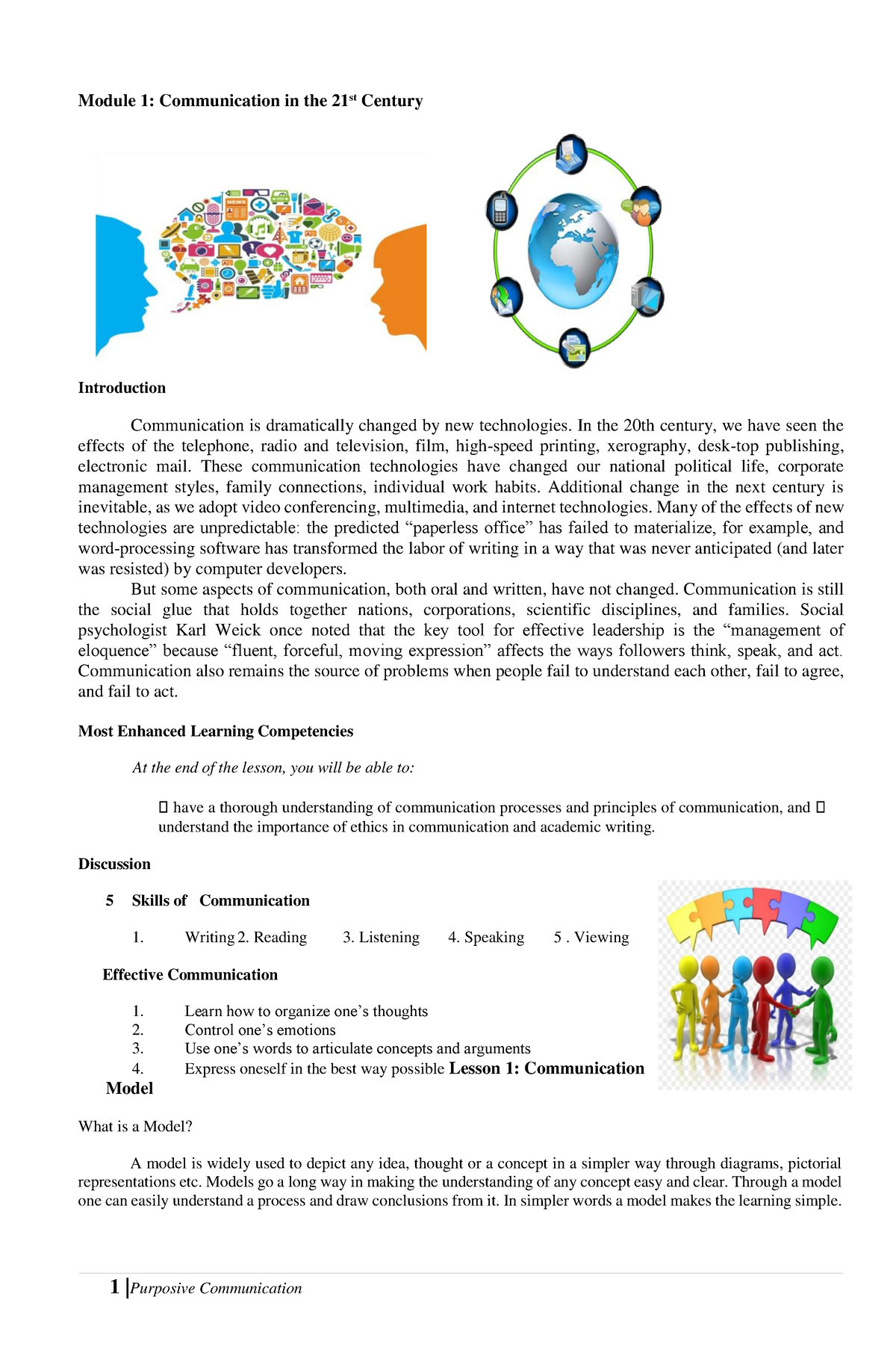 Purposive Communication Module 1 Prelim - Module 1: Communication In ...