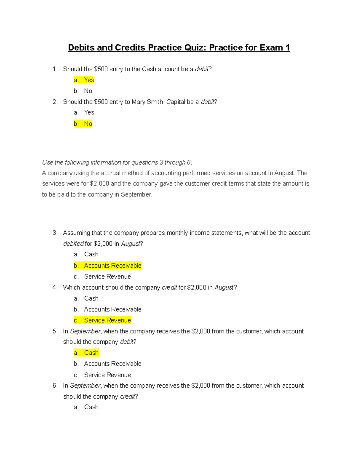 Debits and credits quiz - Debits and Credits Practice Quiz: Practice