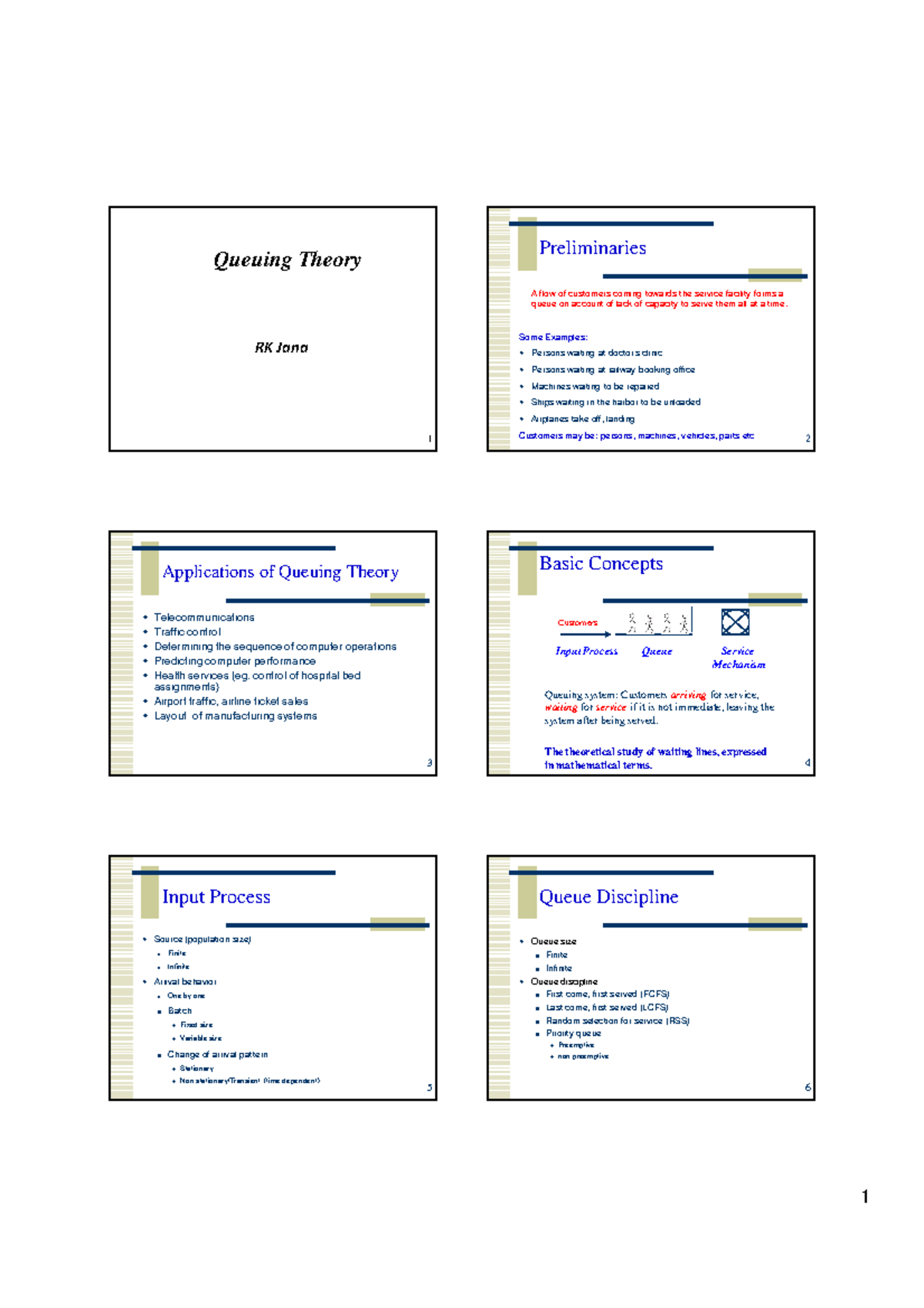 Queuing theory rkjana - Questions to help you understand better ...
