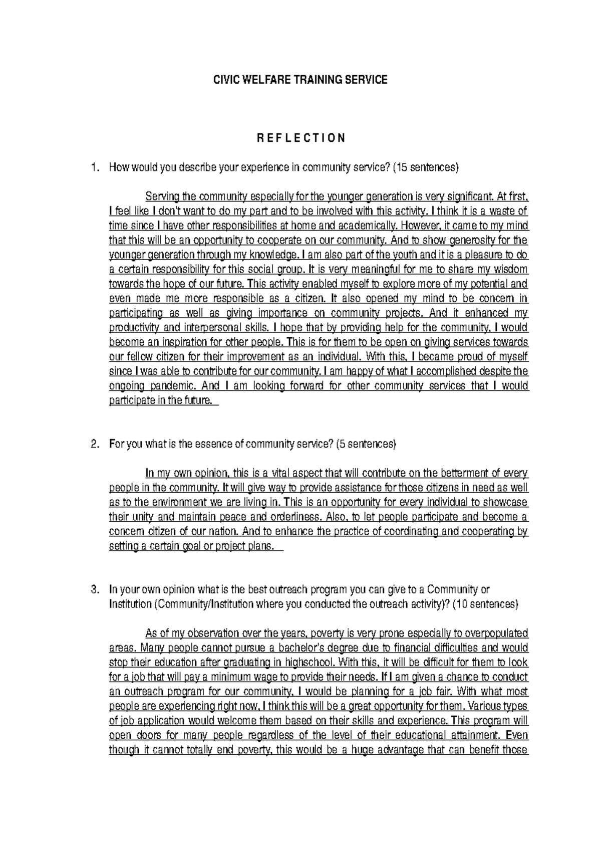 NSTP-CWTS (Evaluation) - National Service Training Program 1 - TIP ...