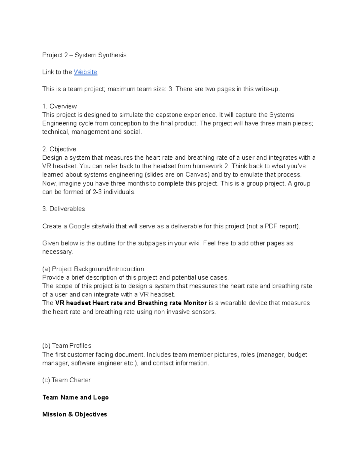 Project 2 System Synthesis Project 2 System Synthesis Link to the site This is a team