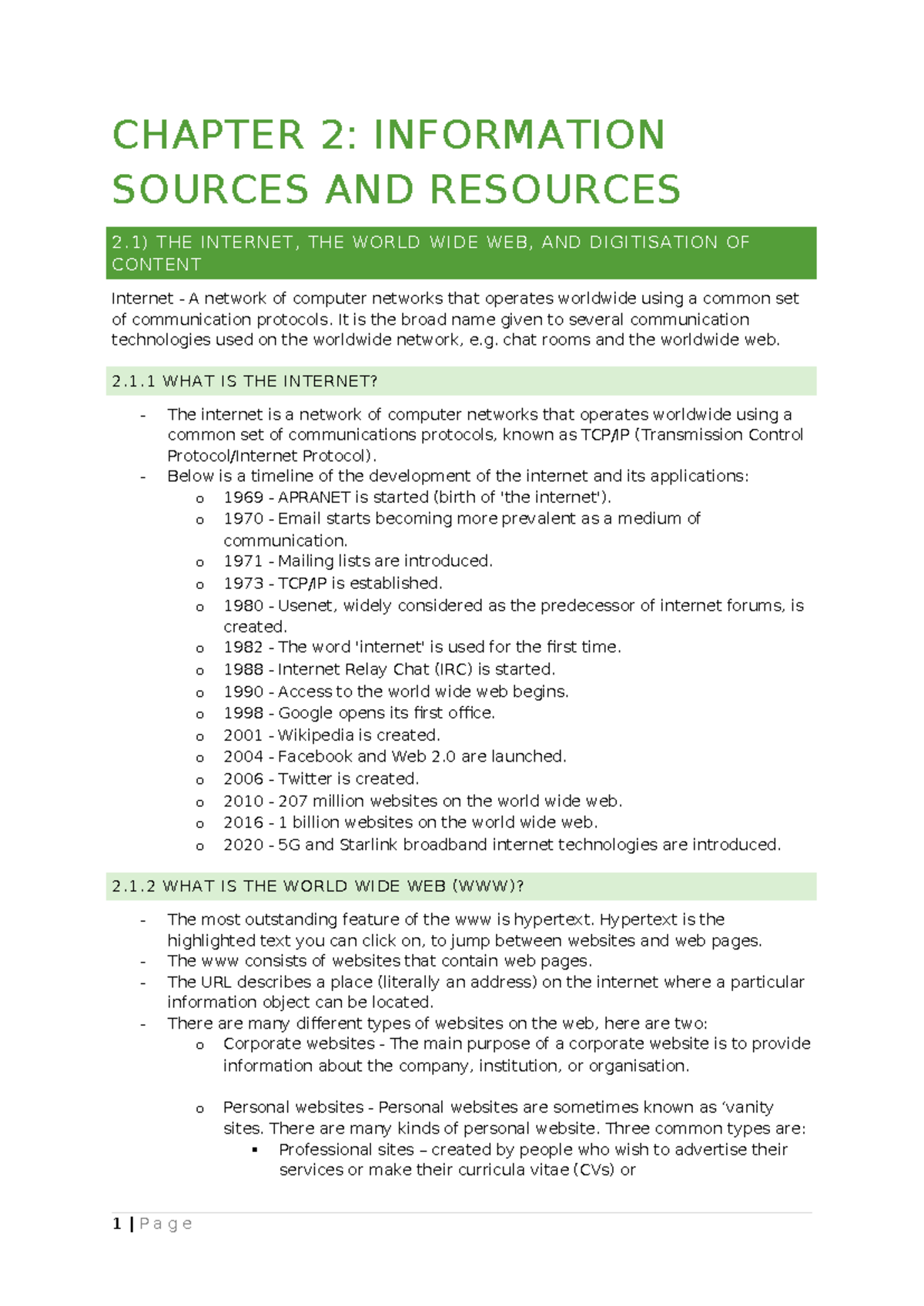 AIM Chapter 2 notes - Summaries - CHAPTER 2: INFORMATION SOURCES AND ...