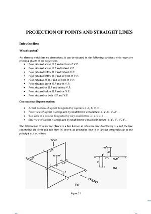 Projection OF Points AND Straight Lines