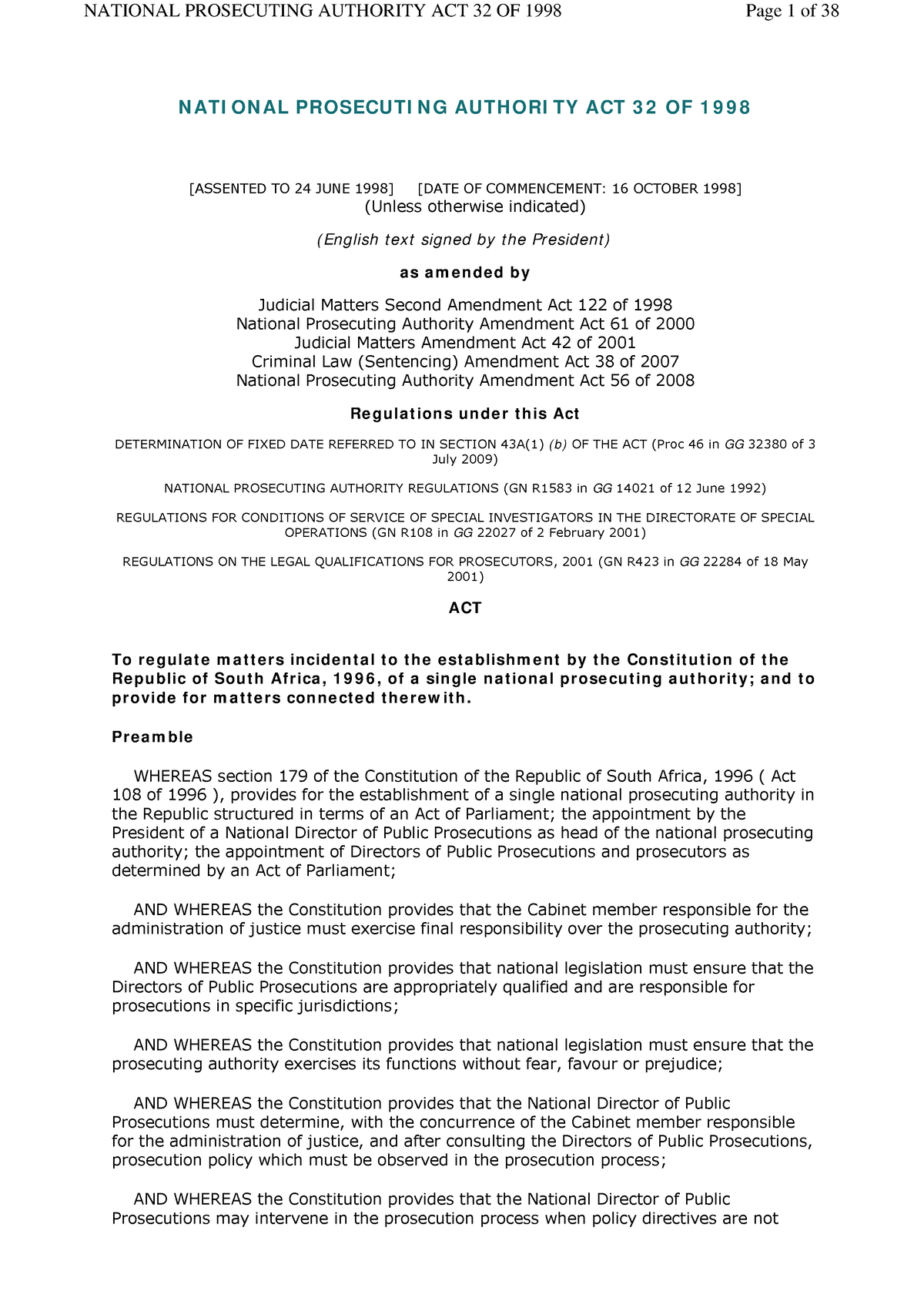 national-procecuting-act-32-of-1998-n-ati-on-al-prosecuti-n-g-auth-ori-ty-act-3-2-of-1-9-9-8