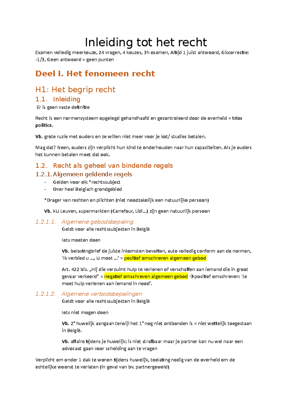 Inleiding Tot Het Recht - Inleiding Tot Het Recht Examen Volledig ...