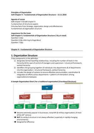 18 11 15 Daft Chapter 4 Fundamentals Of Organization Structure Studocu