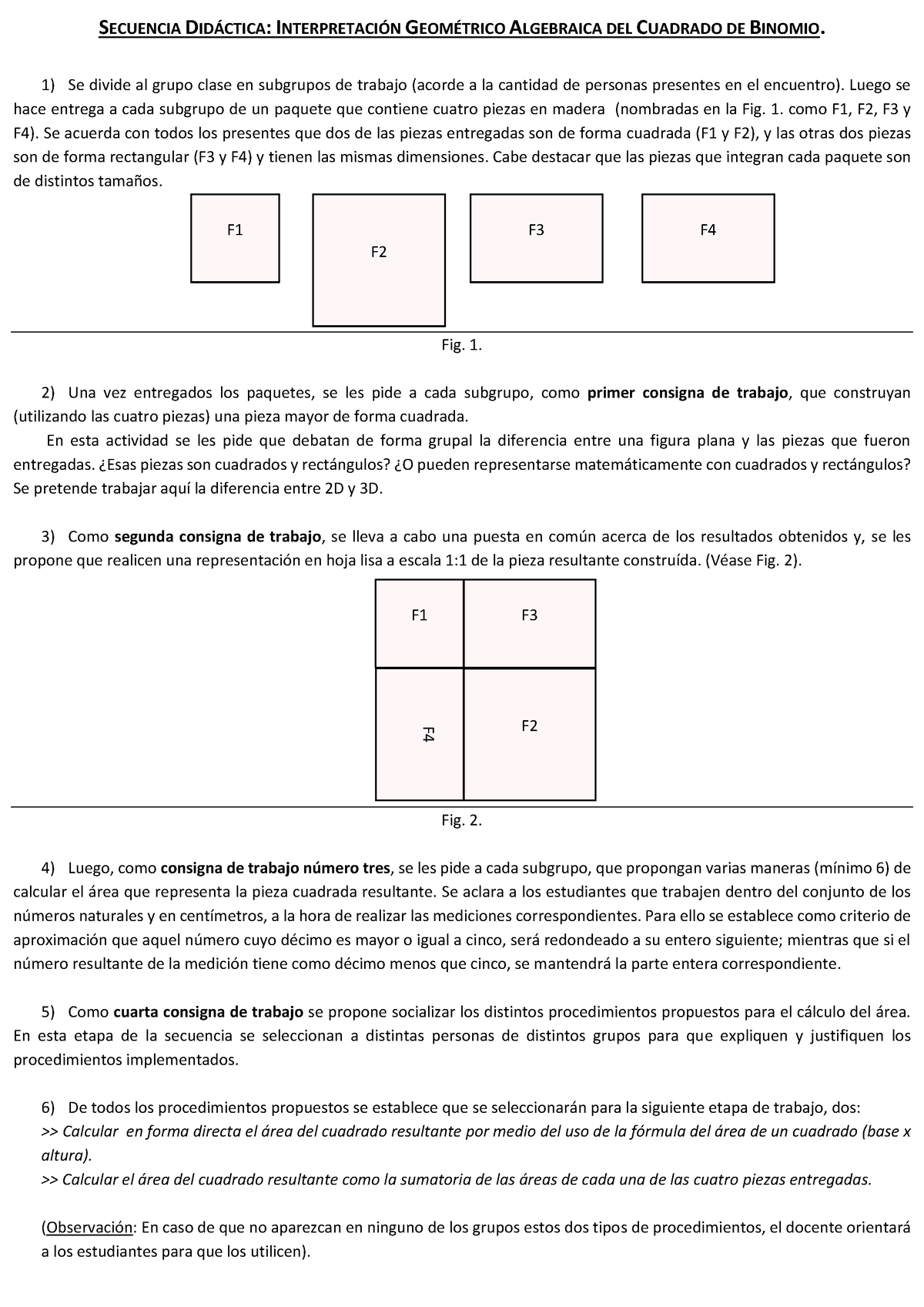 Interpretación Geométrica Del Cuadrado De Un Binomio - SECUENCIA DID ...