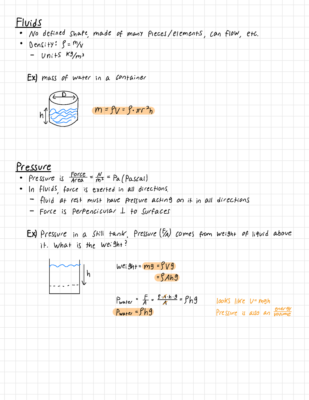 Chapter 15 - Physics notes - Fluids No defined shape , made of many ...