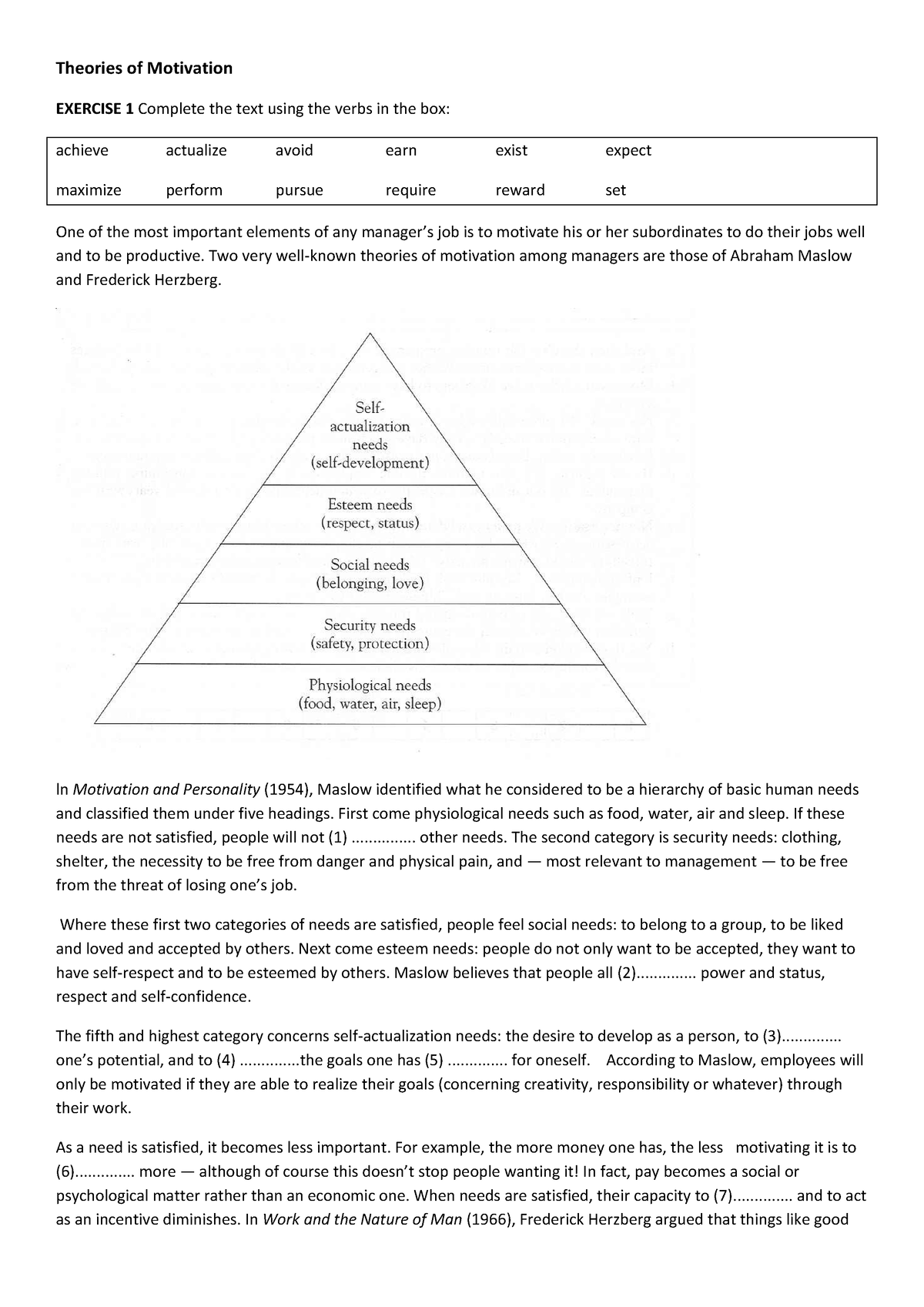 theories-of-motivation-theories-of-motivation-exercise-1-complete-the