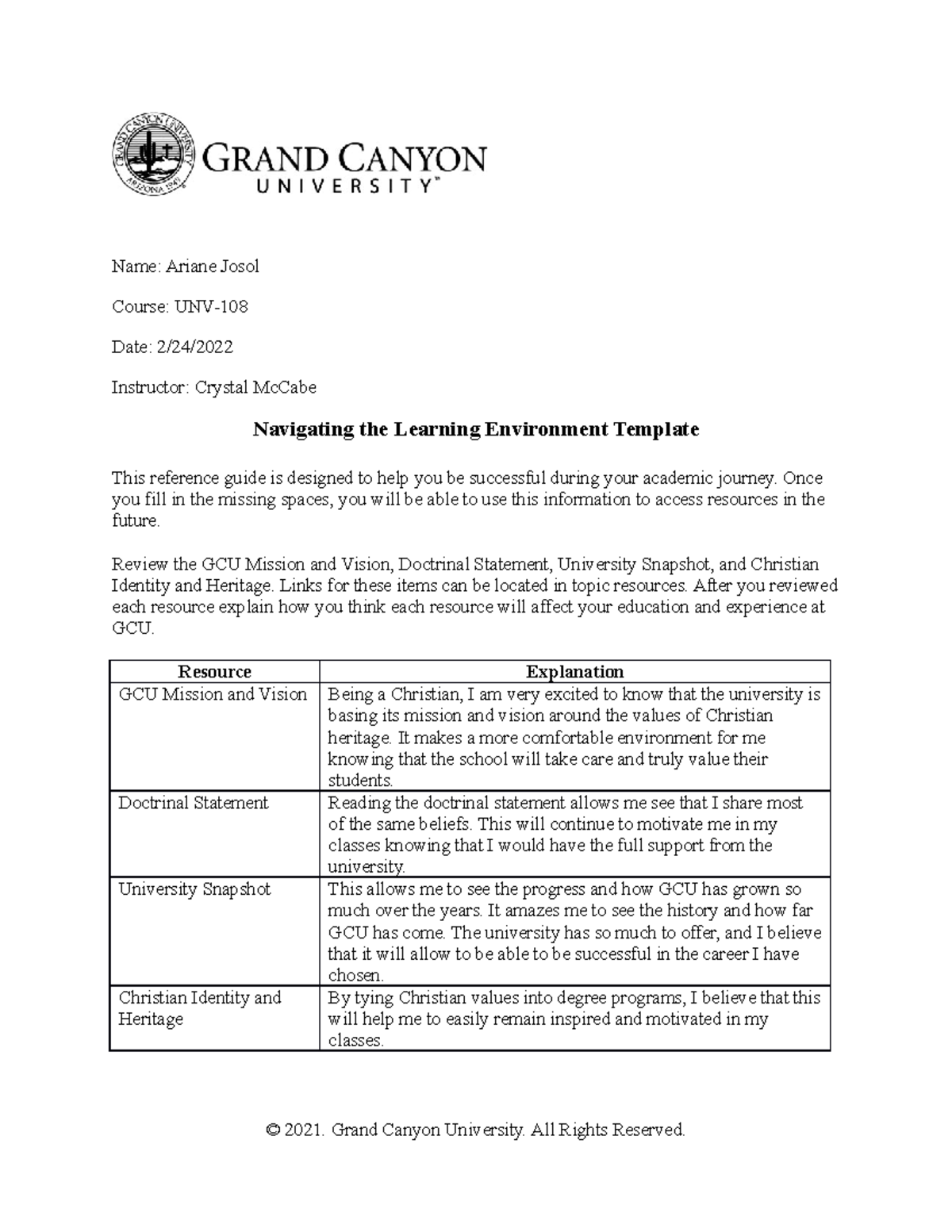 UNV108 T1 Navigatingthe Learning Environment Template-Online Gen Ed ...