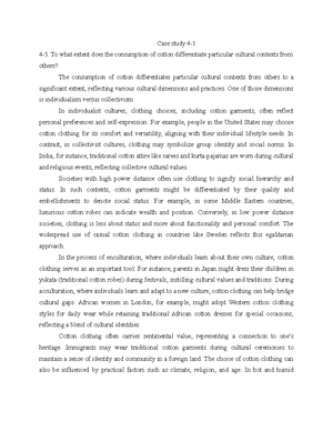 MKT 433. Case 4.1 - Materials - CHAPTER 4. SOCIAL AND CULTURAT ...