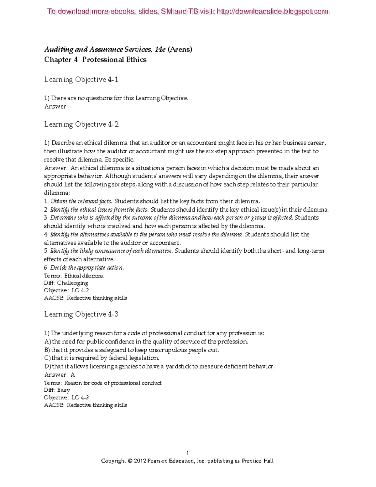 Chapter 4 - Auditing and Assurance Services - 1 Auditing and Assurance ...