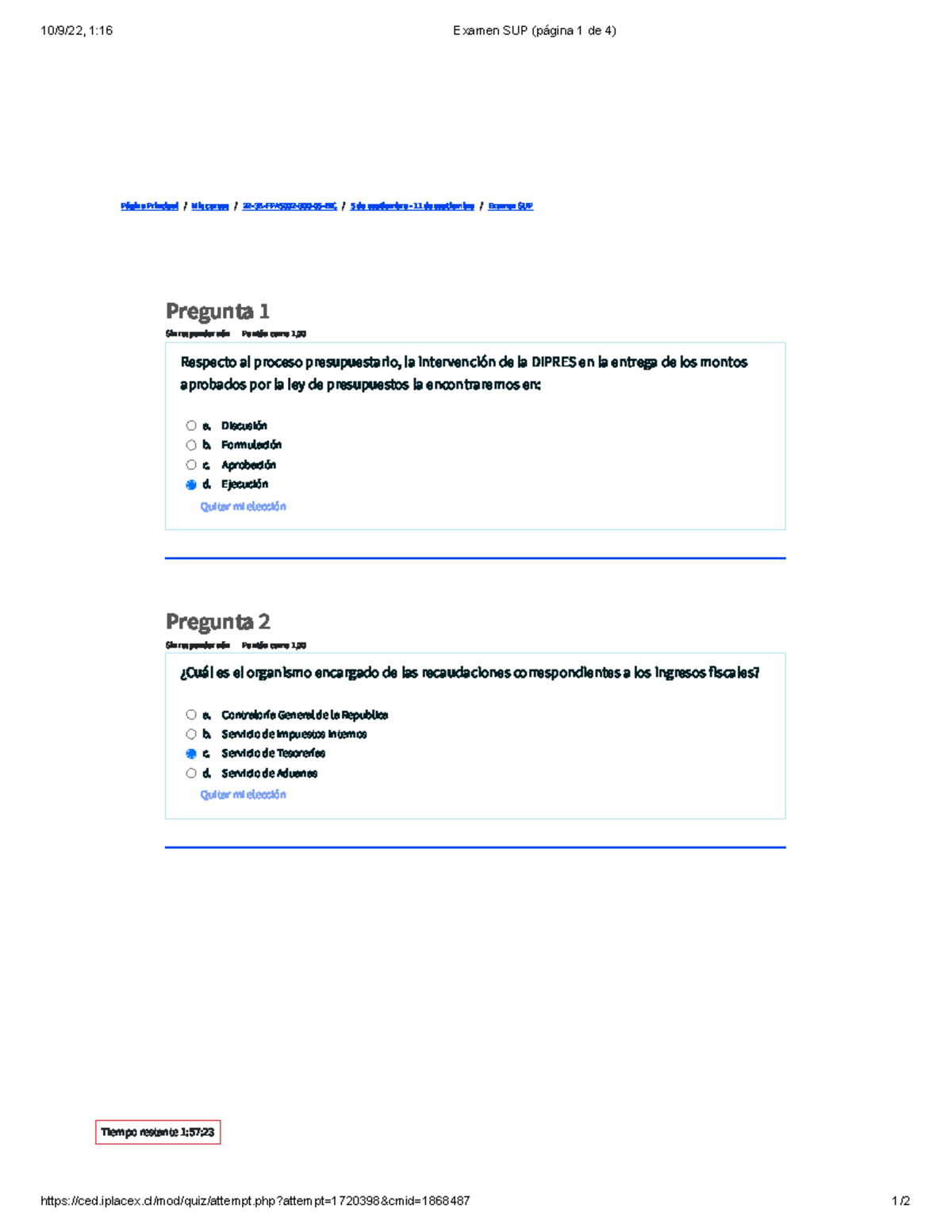 Examen Sup Finanzas Publicas - Ced.iplacex/mod/quiz/attempt.php?attempt ...