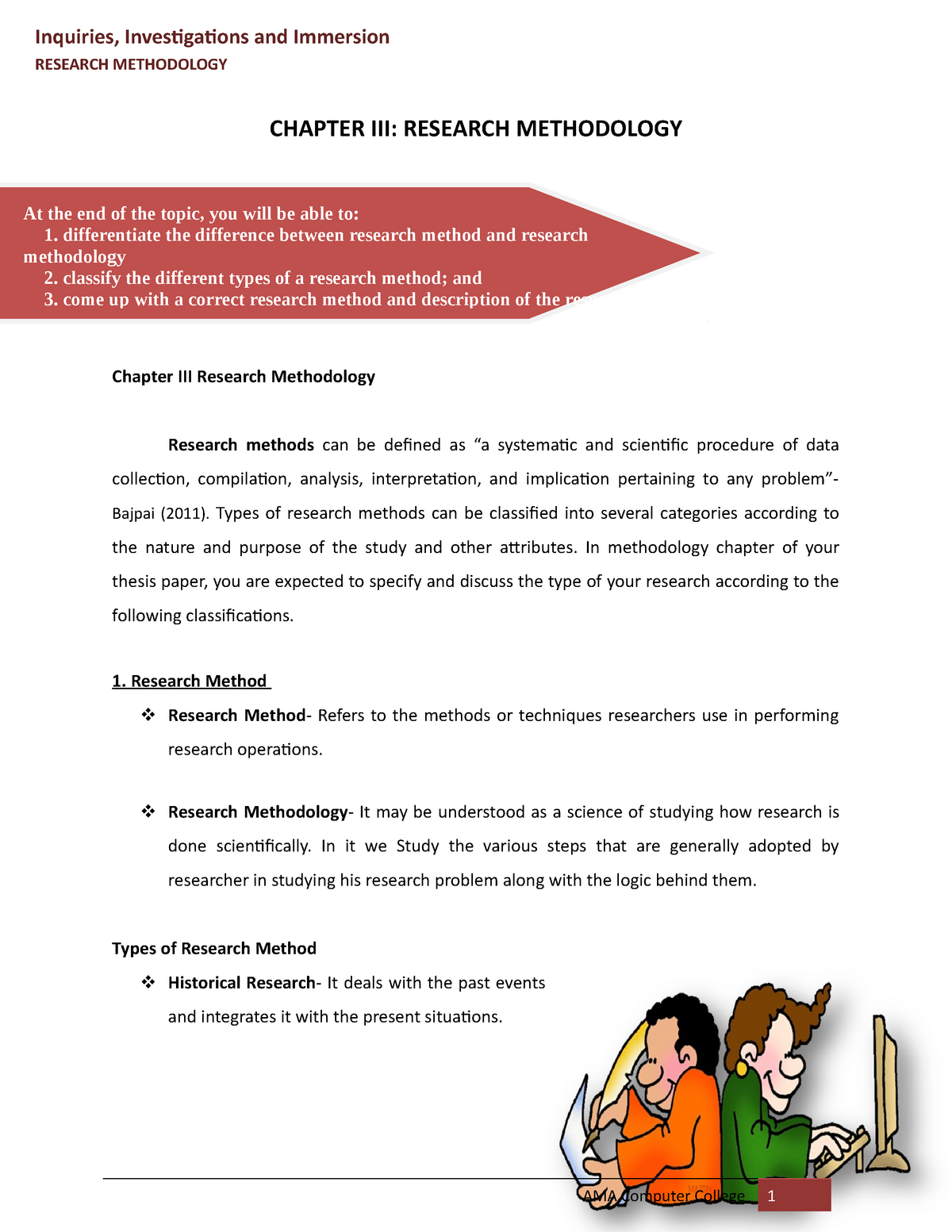 example of research methodology chapter 3