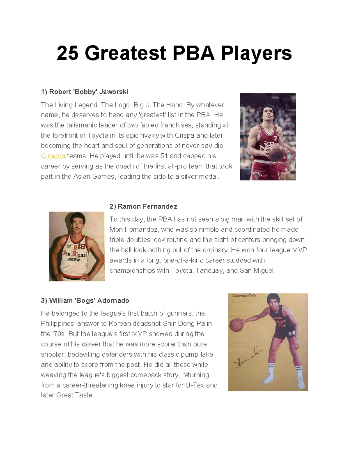 25 Greatest Pba Players - 25 Greatest Pba Players 1) Robert 'bobby 