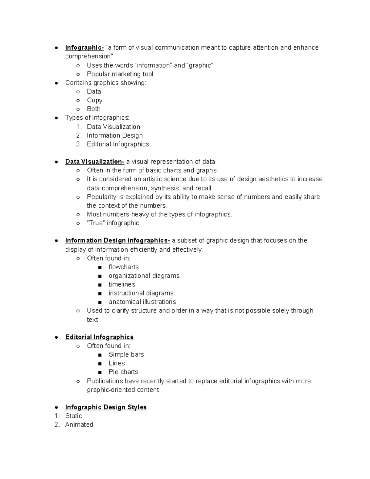 Notes What is an infographic - Infographic- “a form of visual ...
