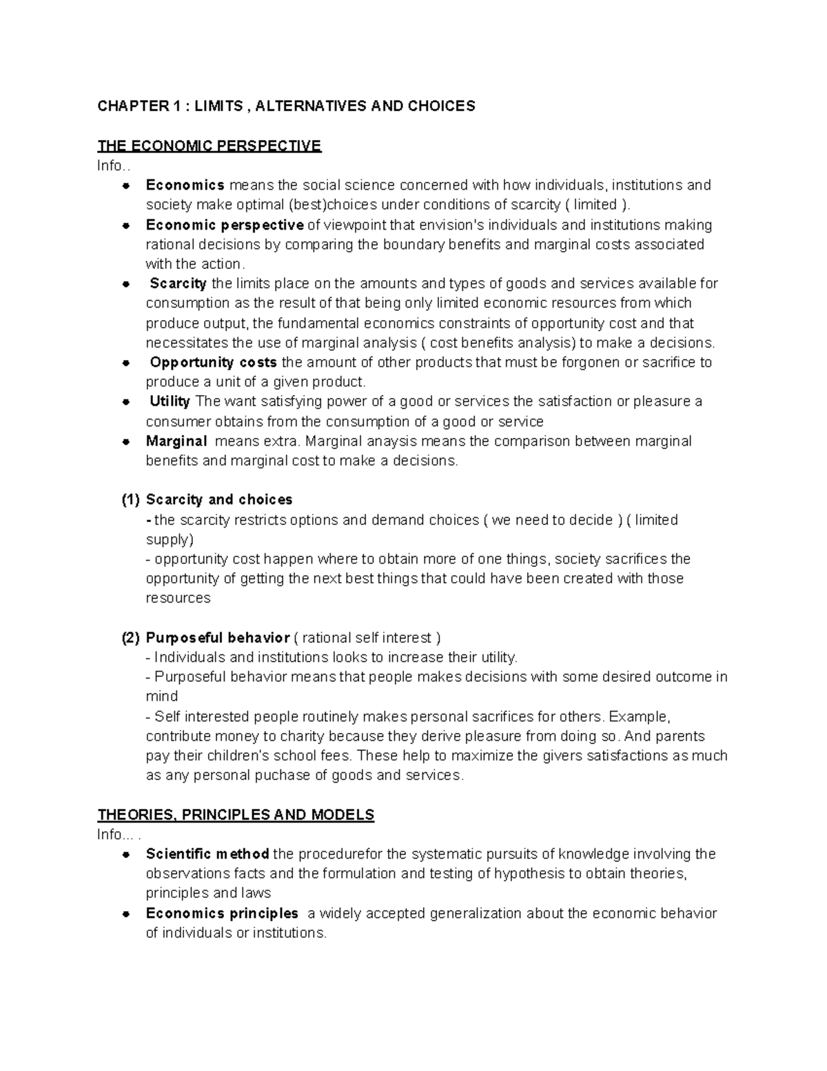 Chapter 1 - Limits , Alternatives AND Choices - CHAPTER 1 : LIMITS ...