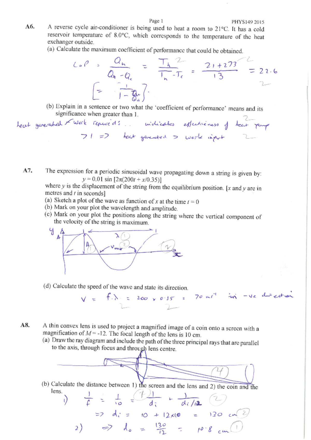 Final Exam 2015, Answers - PHYS - Studocu