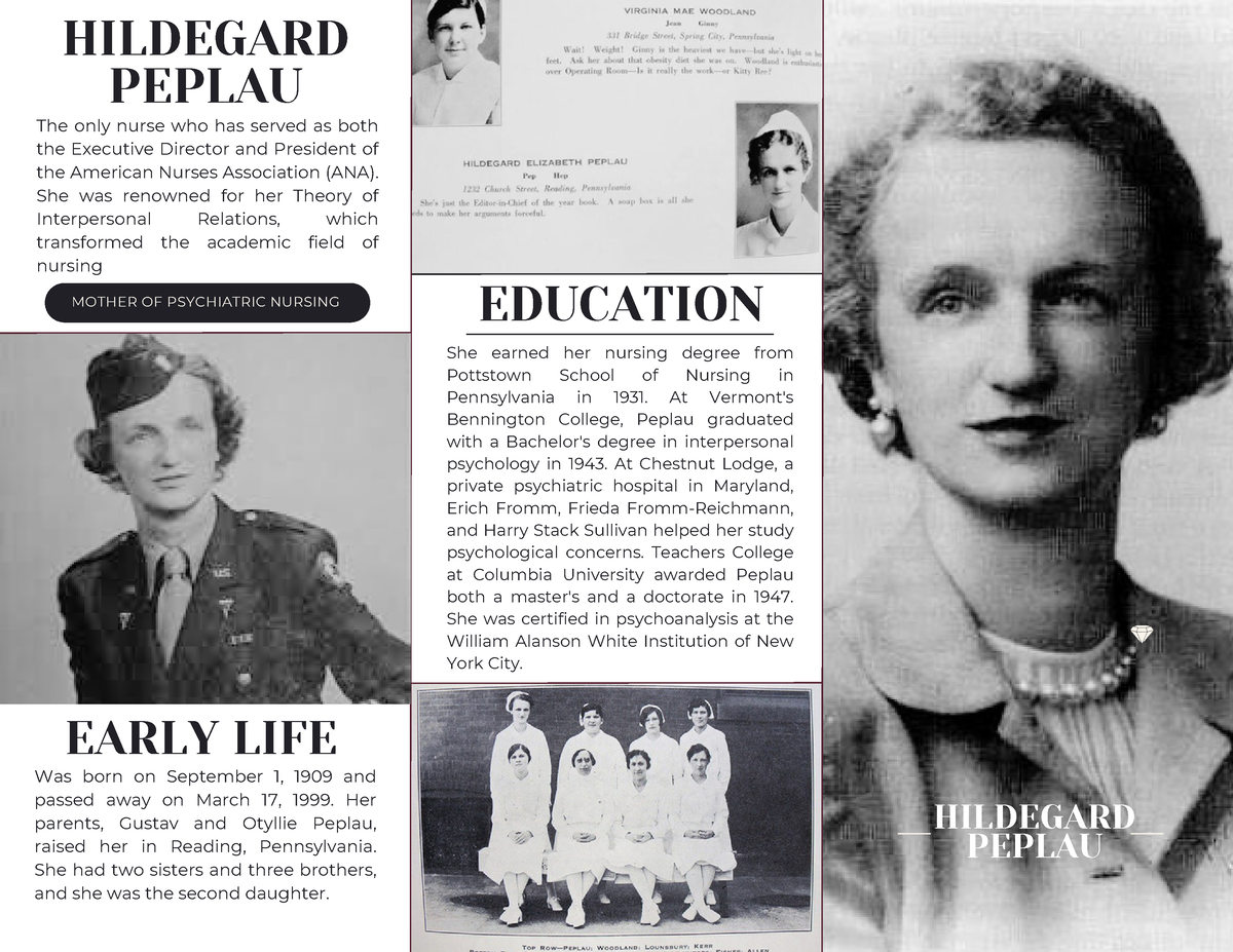 Hildegard Peplau Brochure - HILDEGARD PEPLAU EDUCATION She Earned Her ...