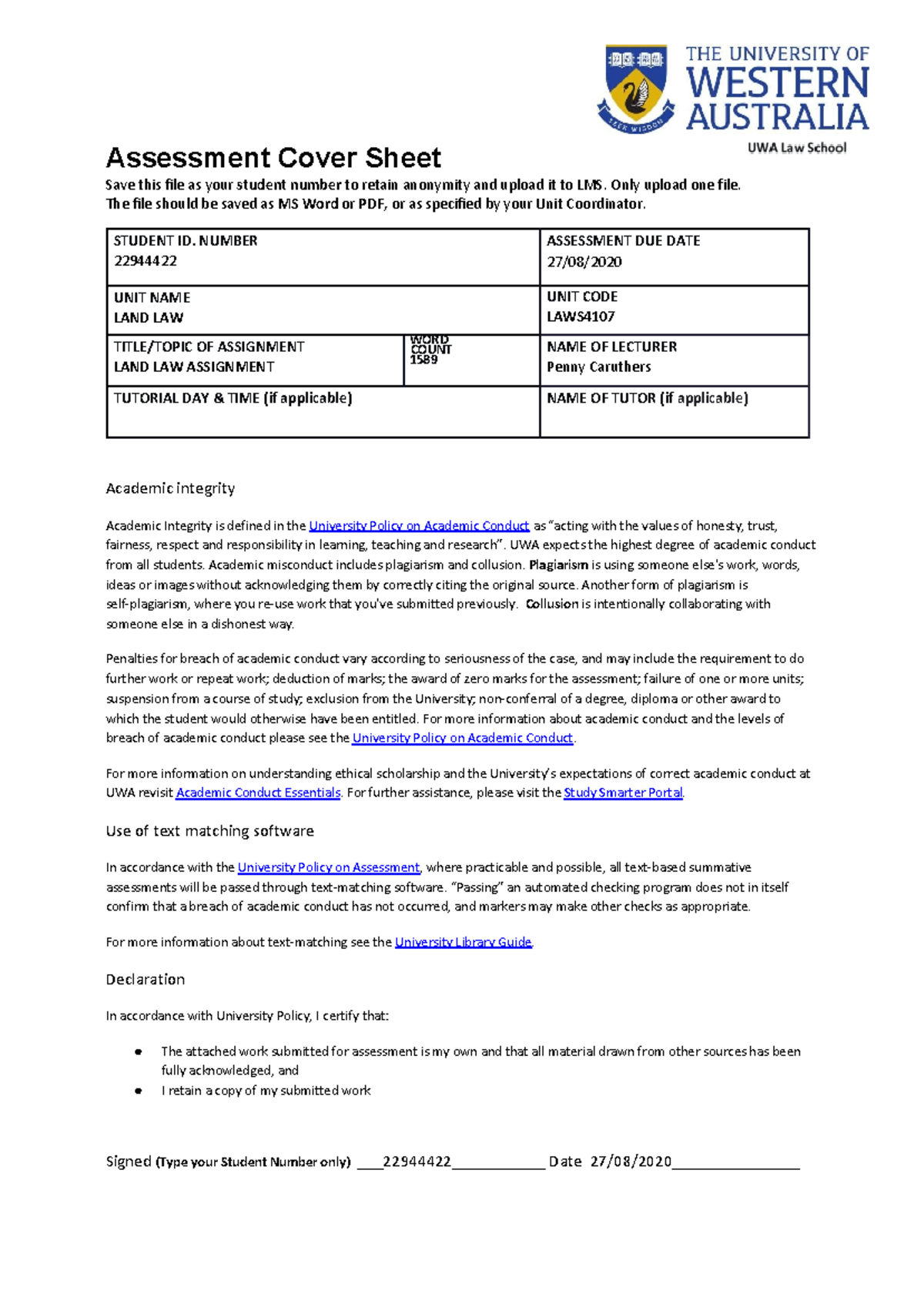 land search assignment