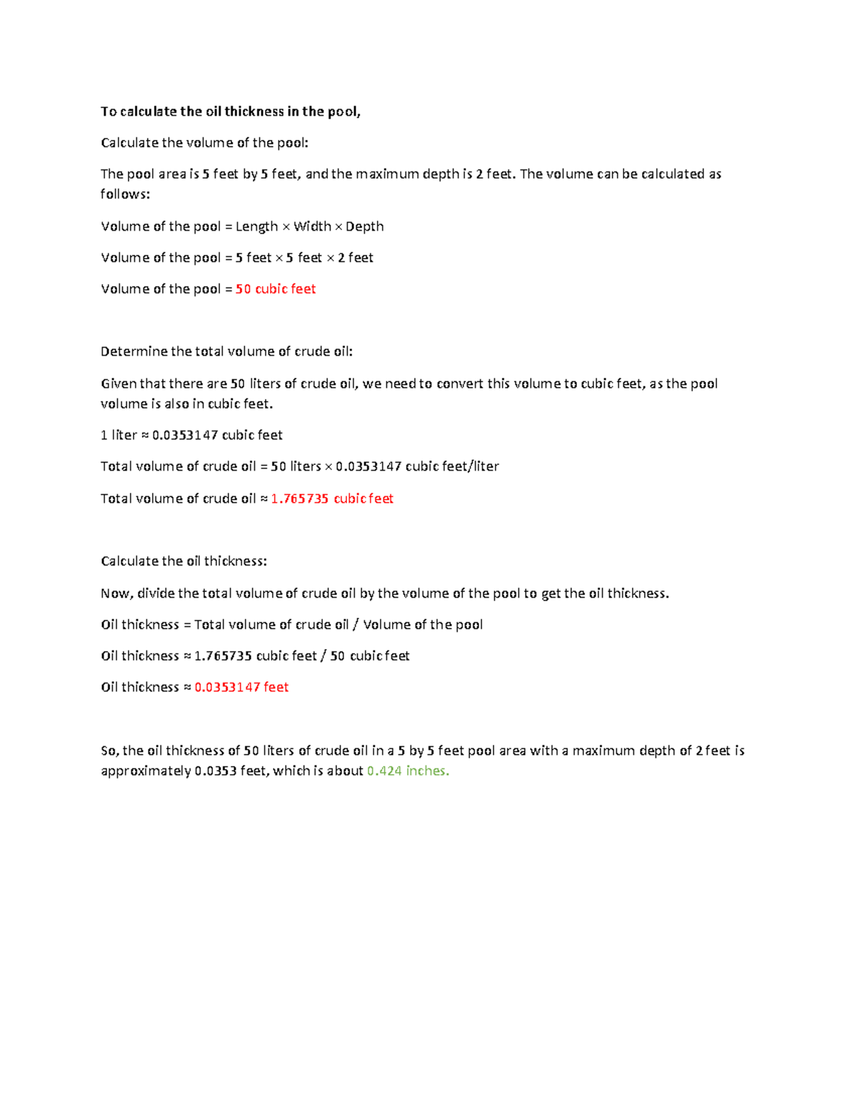 Oil-thickness - OIL THICKNESS - To calculate the oil thickness in the ...