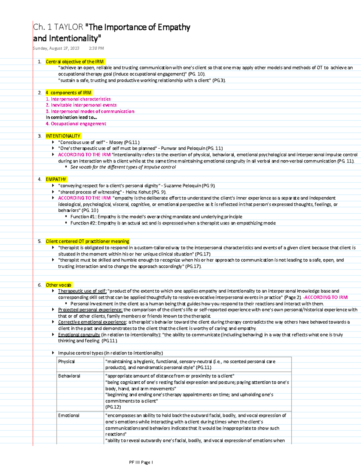 Ch. 1 Taylor The Importance of Empathy and Intentionality - Central ...