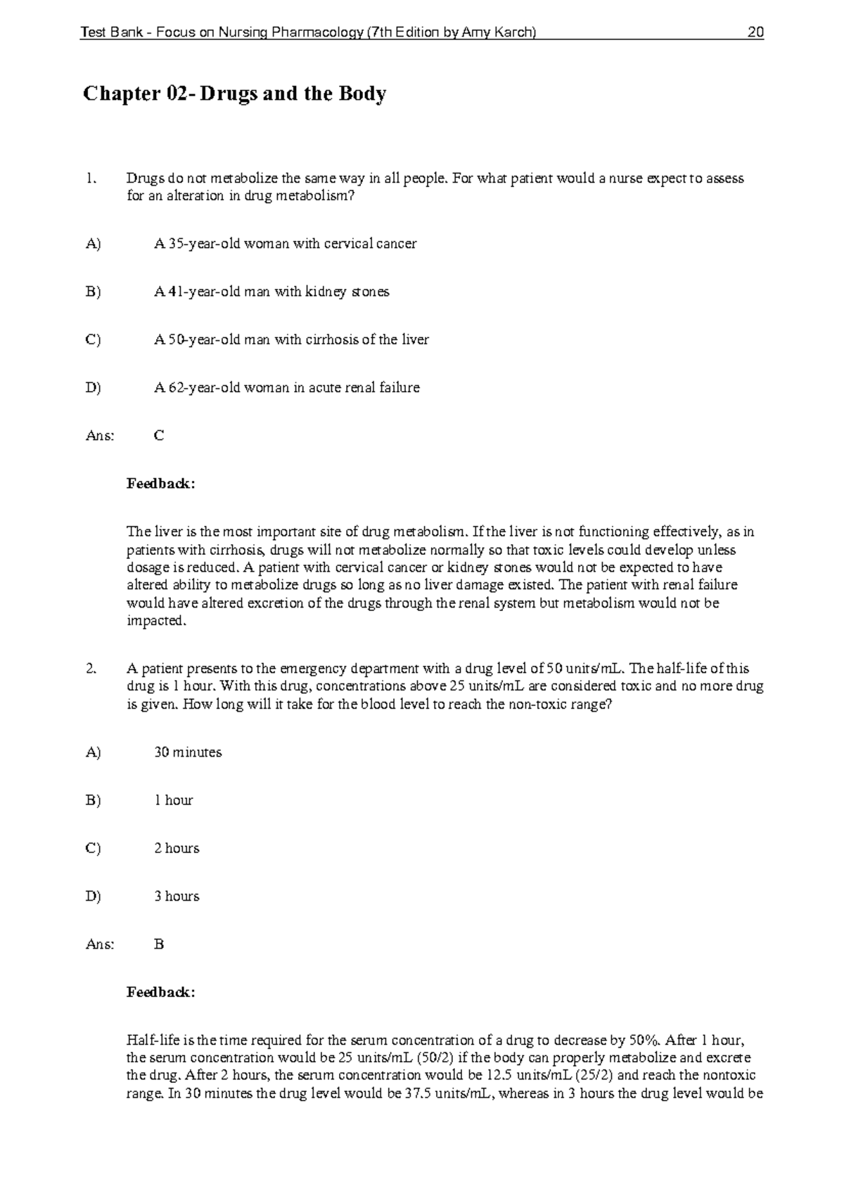 case study chapter 2 drugs and the body