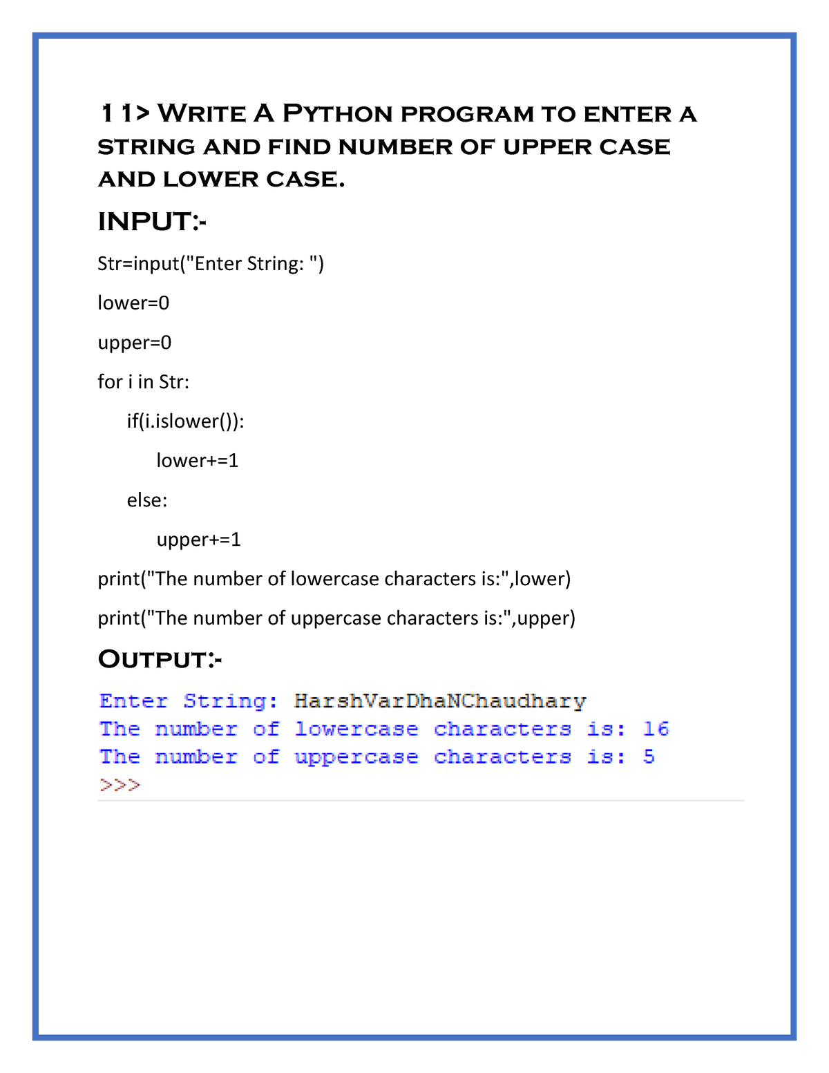 Python Lowercase Input