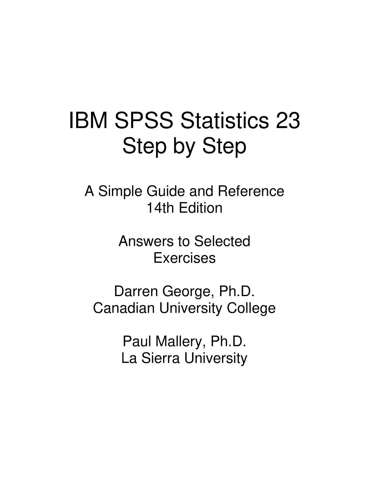 1575374171 - SPSS Exams - IBM SPSS Statistics 23 Step By Step A Simple ...