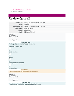 Graded Quiz 2 Week 6 ECON 1580 - 1. ECON 1580-01 - AY2024-T 2. Graded ...