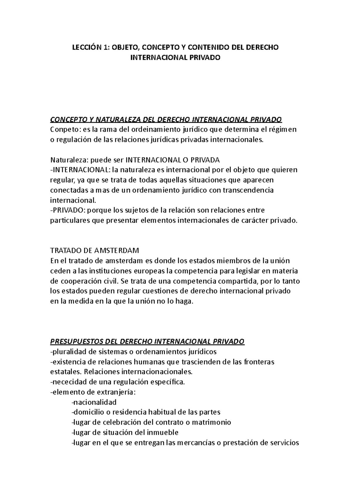 LeccióN 1 Estudio - Apuntes Derecho Internacional Privado - LECCIÓN 1 ...