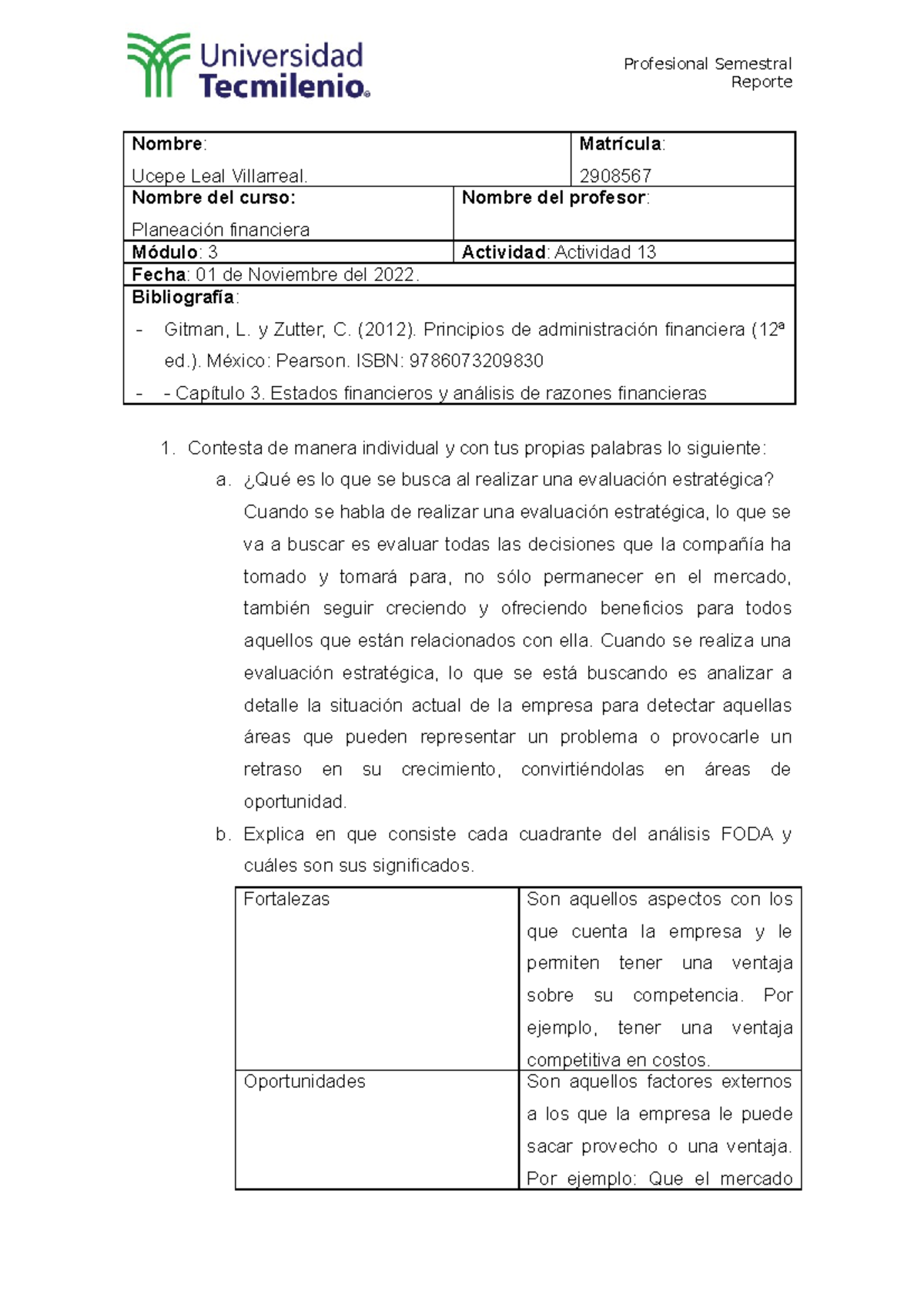 Act 13 Planeacion financiera Ucepe - Reporte Nombre : Ucepe Leal ...