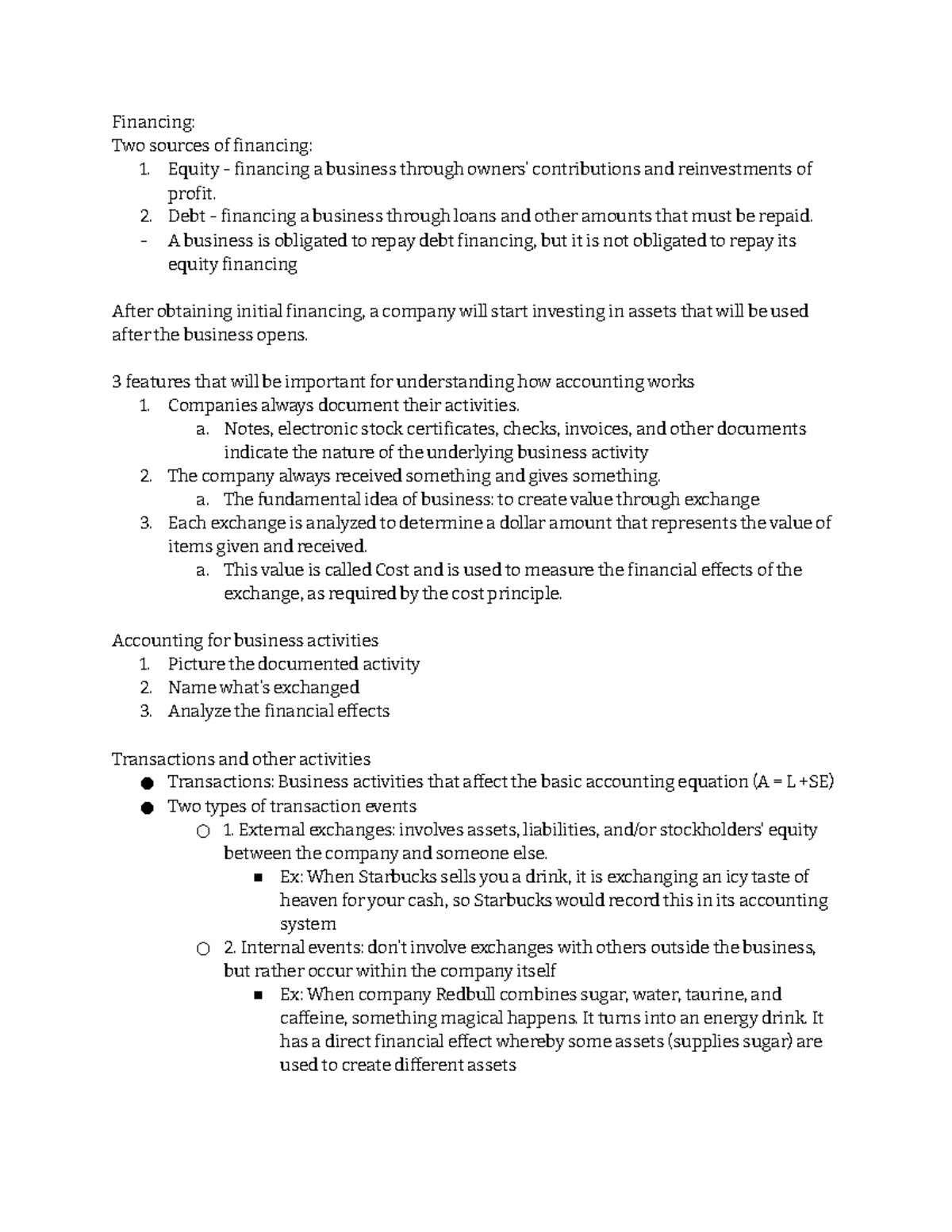 Understanding Financing and Accounting in Business - Studocu