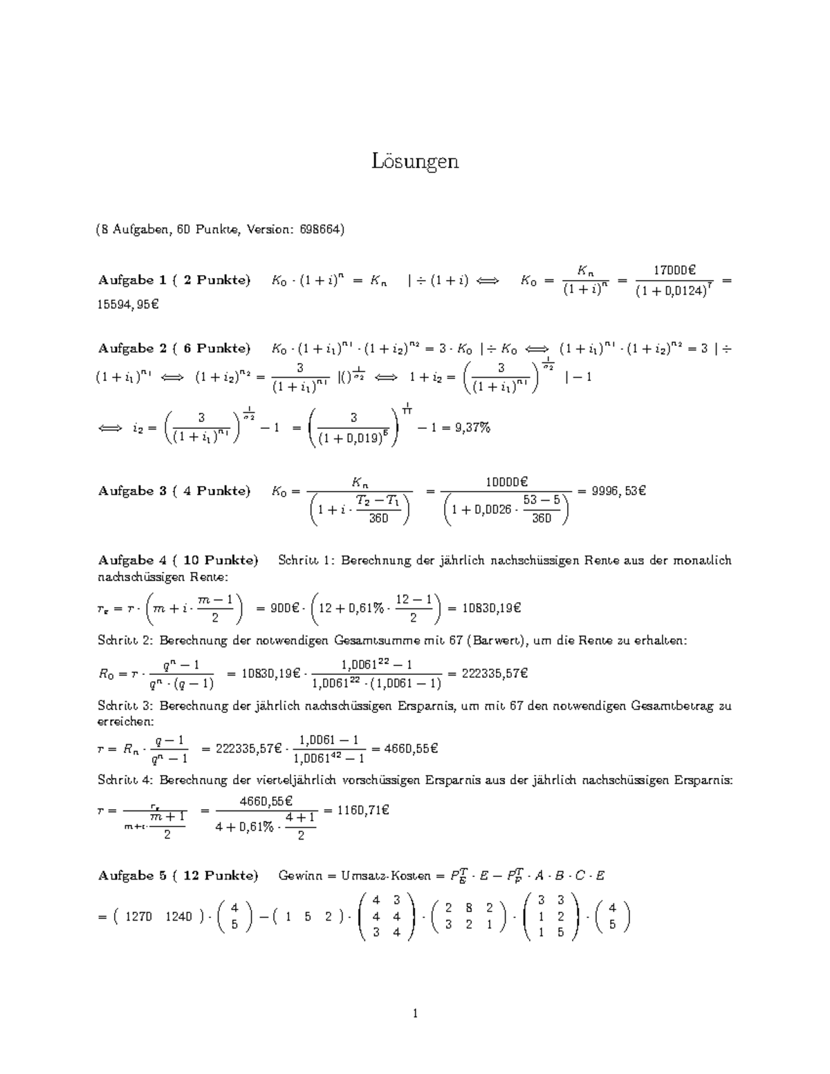 EMLoesungen - Lösungen Zu Übungsaufgaben Einführung Mathematik Lübke ...