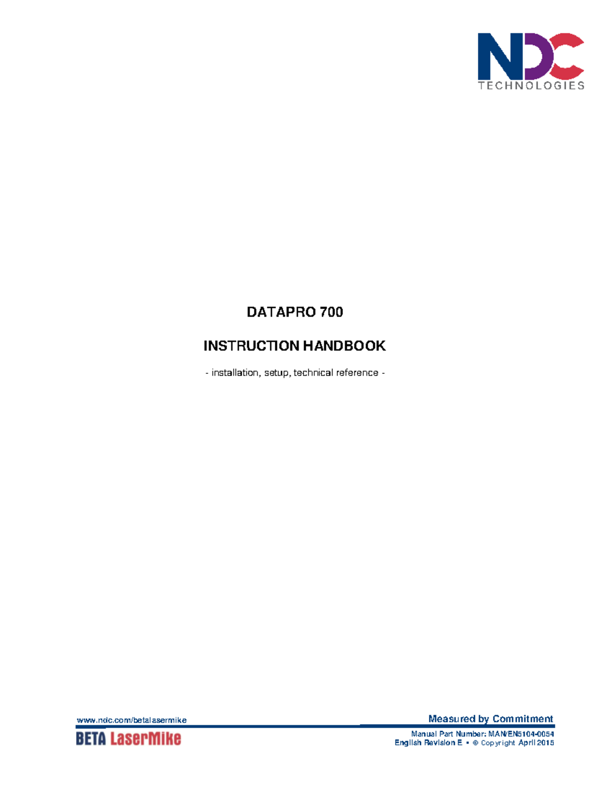 Data Pro 700 Handbook Rev E - DATAPRO 700 INSTRUCTION HANDBOOK ...