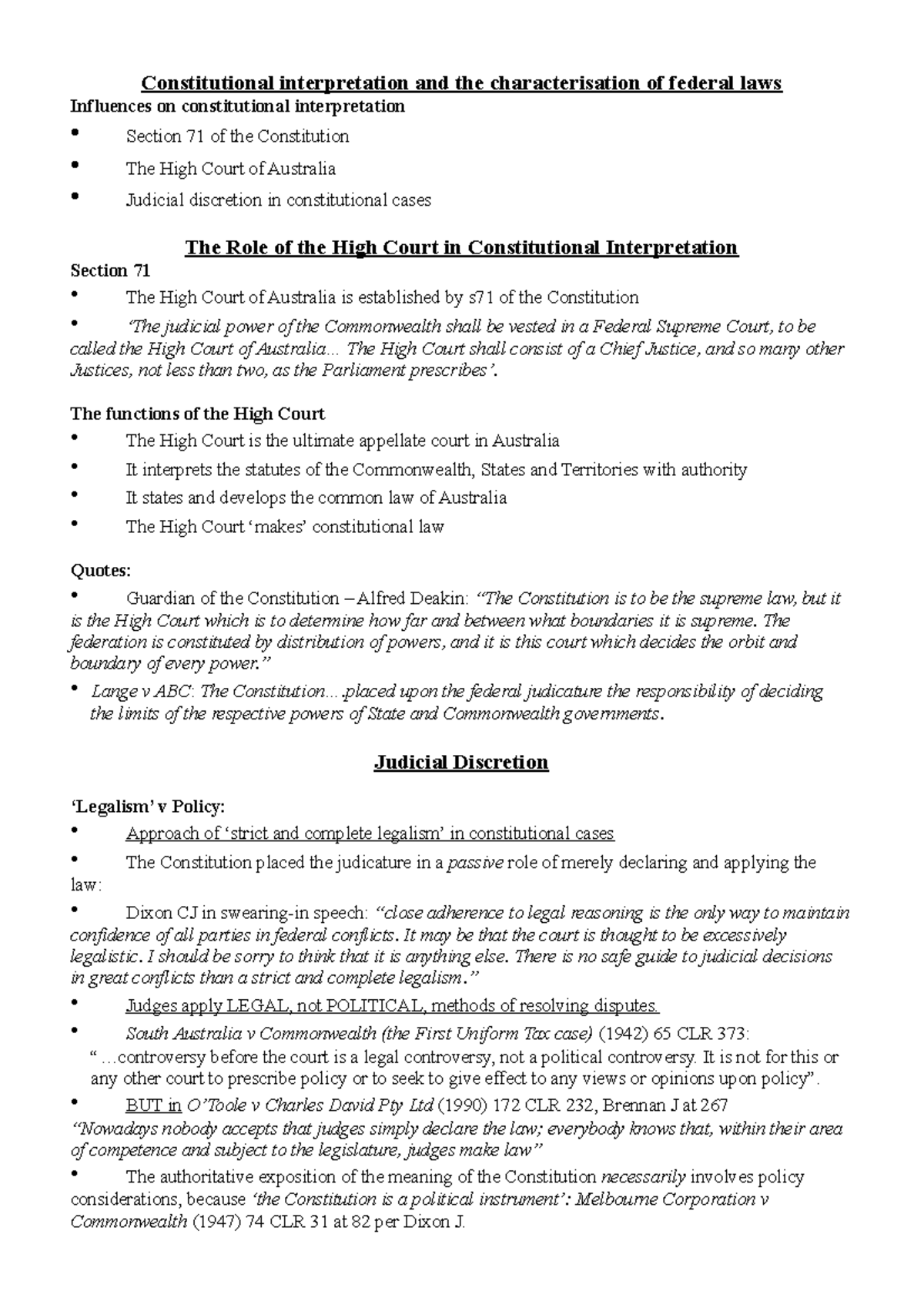 Constitutional Law - Lecture Notes - Topic - 3 - Constitutional ...