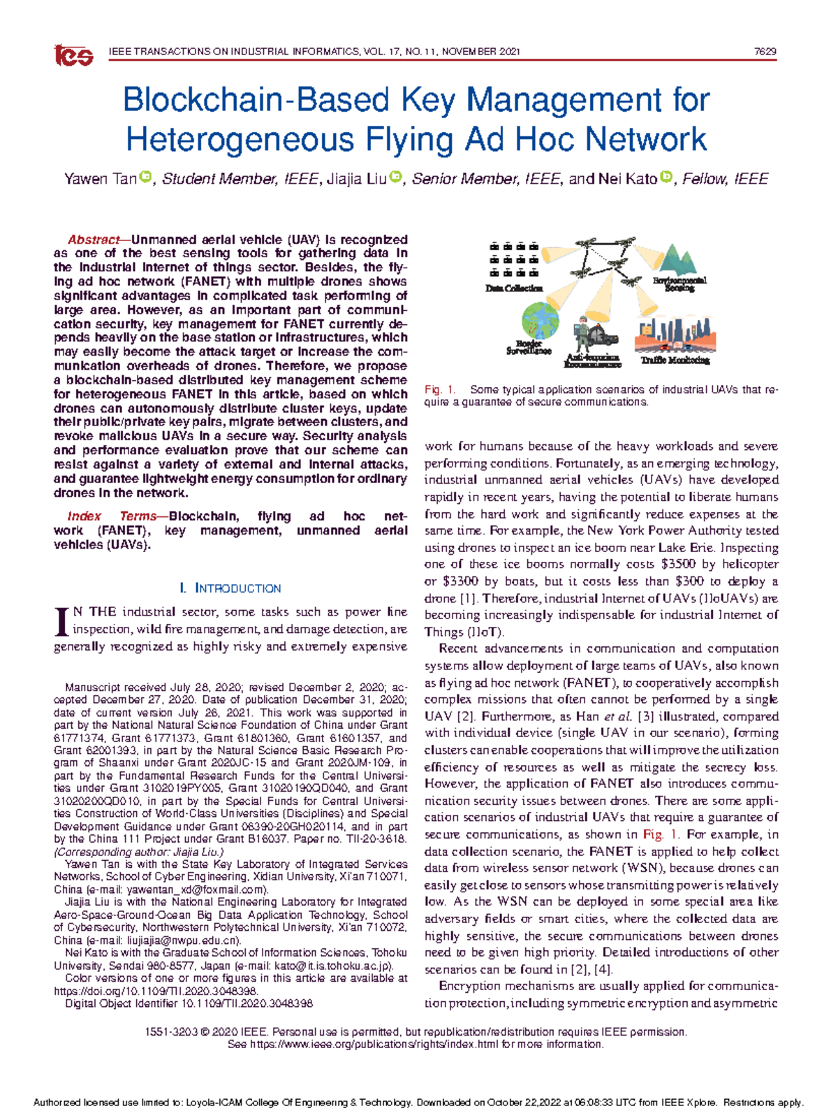 Blockchain-Based Key Management for Heterogeneous Flying Ad Hoc Network ...