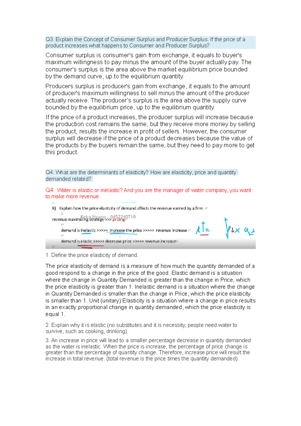 MAE101 Final note - Q3. Explain the Concept of Consumer Surplus and ...