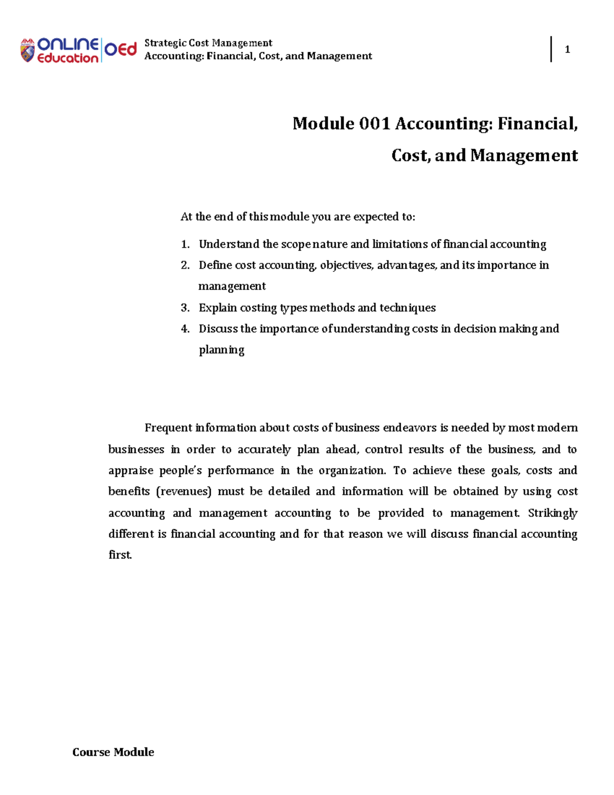 1 - Accounting Financial Cost and Management - Accounting: Financial ...