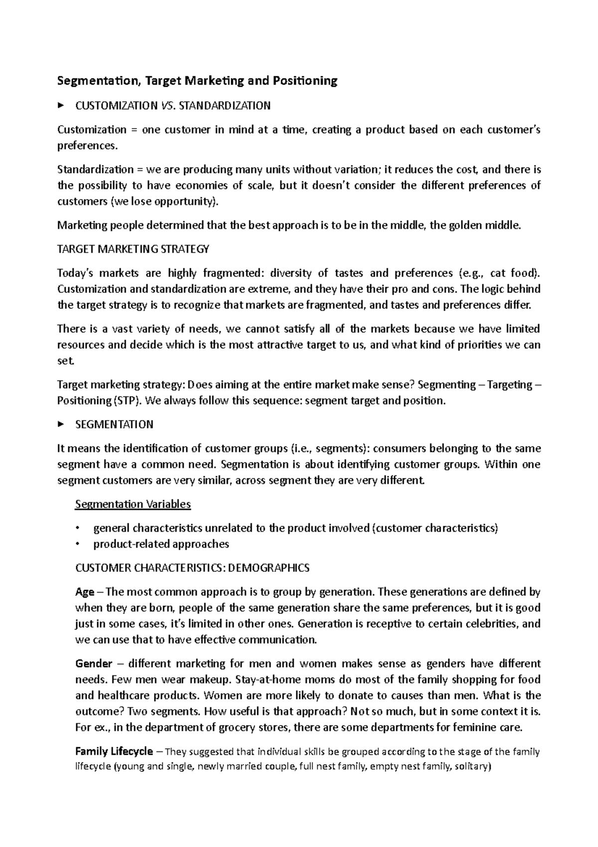 Marketing 2 - Segmentation, Target Marketing and Positioning ...