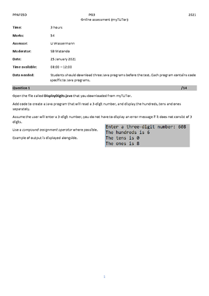 NC2410 - Principles OF Computer Programming L3 P1 QP SUPP 2019 ...