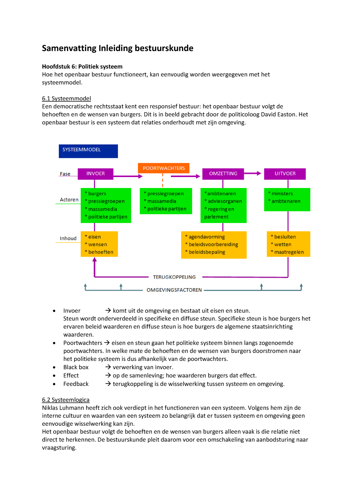 Samenvatting Beleid: Inleiding Bestuurskunde - Samenvatting Inleiding ...