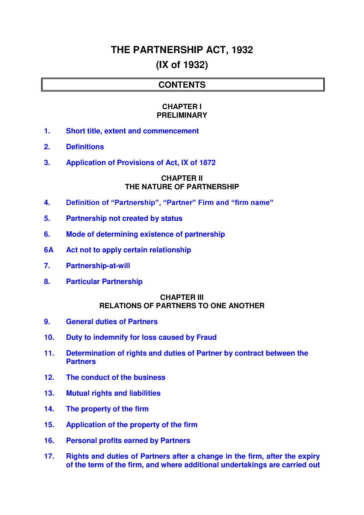 partnership act 1932 case study