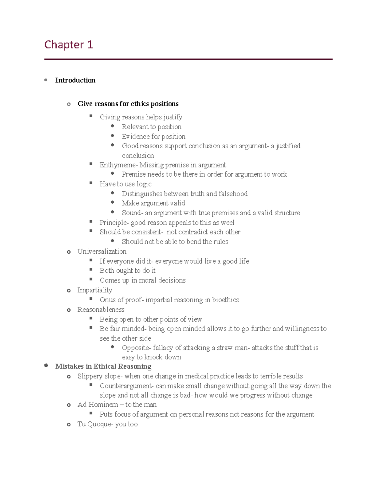 Chapter 1 - Lecture notes 1 - Chapter 1 Introduction o Give reasons for ...