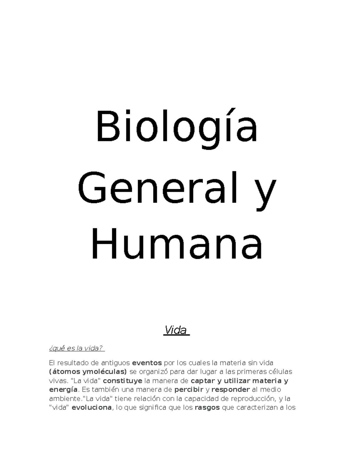 Cuadernillo Biologia - Resumen De Biología General, Espero Que Les ...