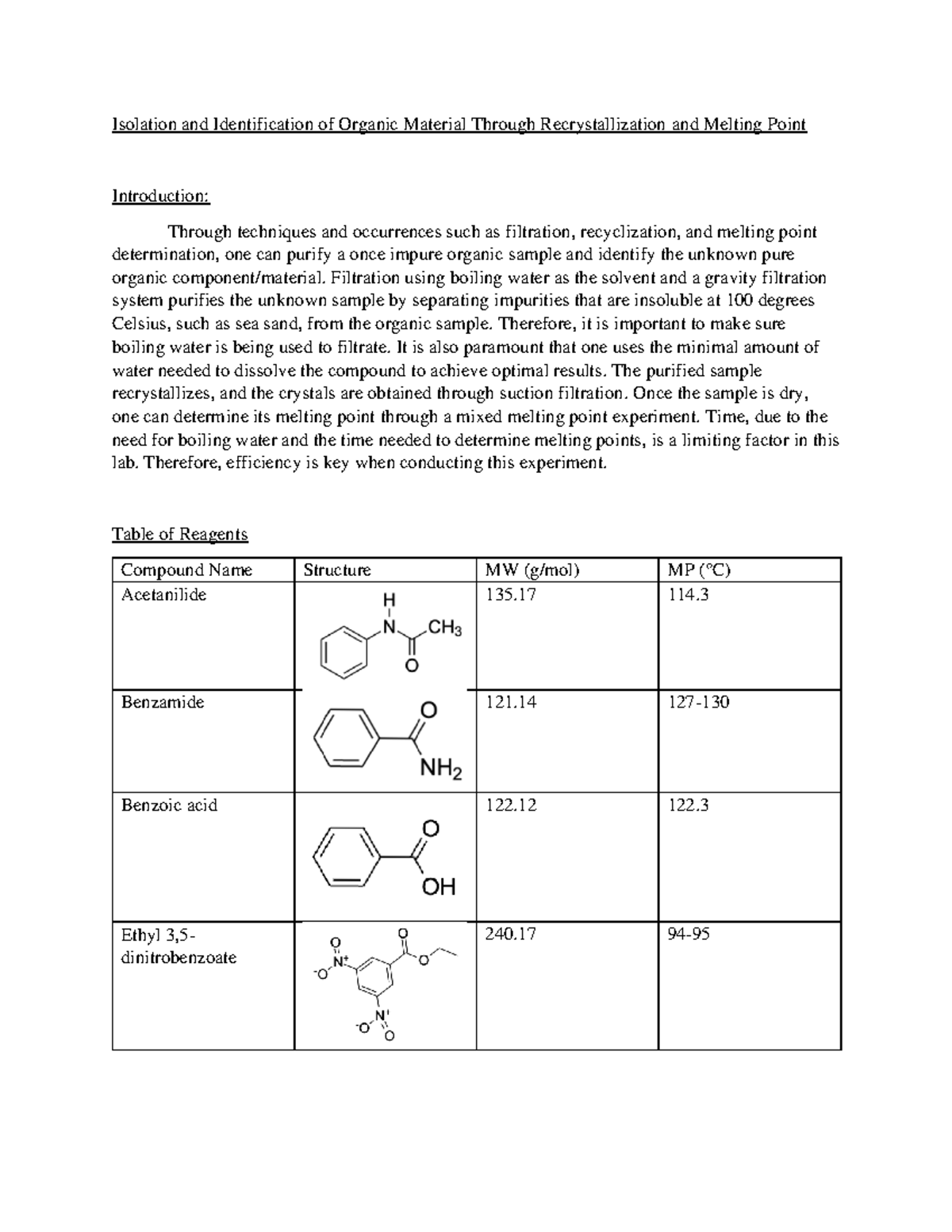 CHEM 2211L Lab 1 - Full Lab 1 - Isolation And Identification Of Organic ...