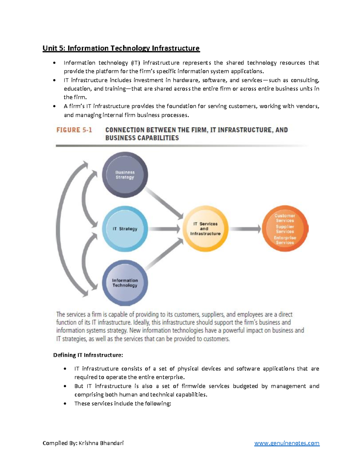 Quick Notes-Information-Technology-Infrastructure - Unit 5: Information ...