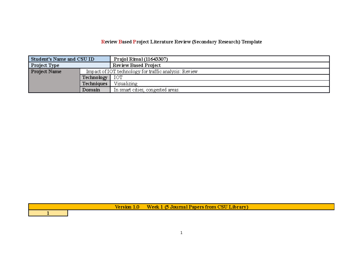 literature review of a project work