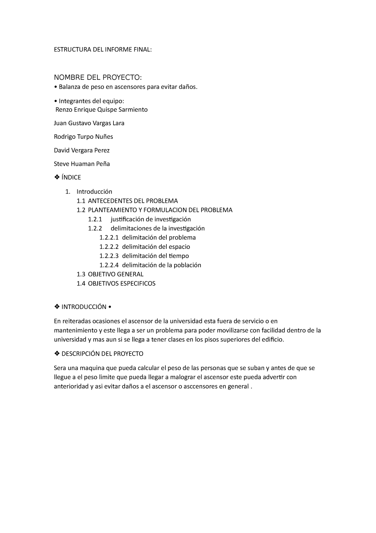 Estructura Del Informe Final Estructura Del Informe Final Nombre Del Proyecto Balanza De 0037