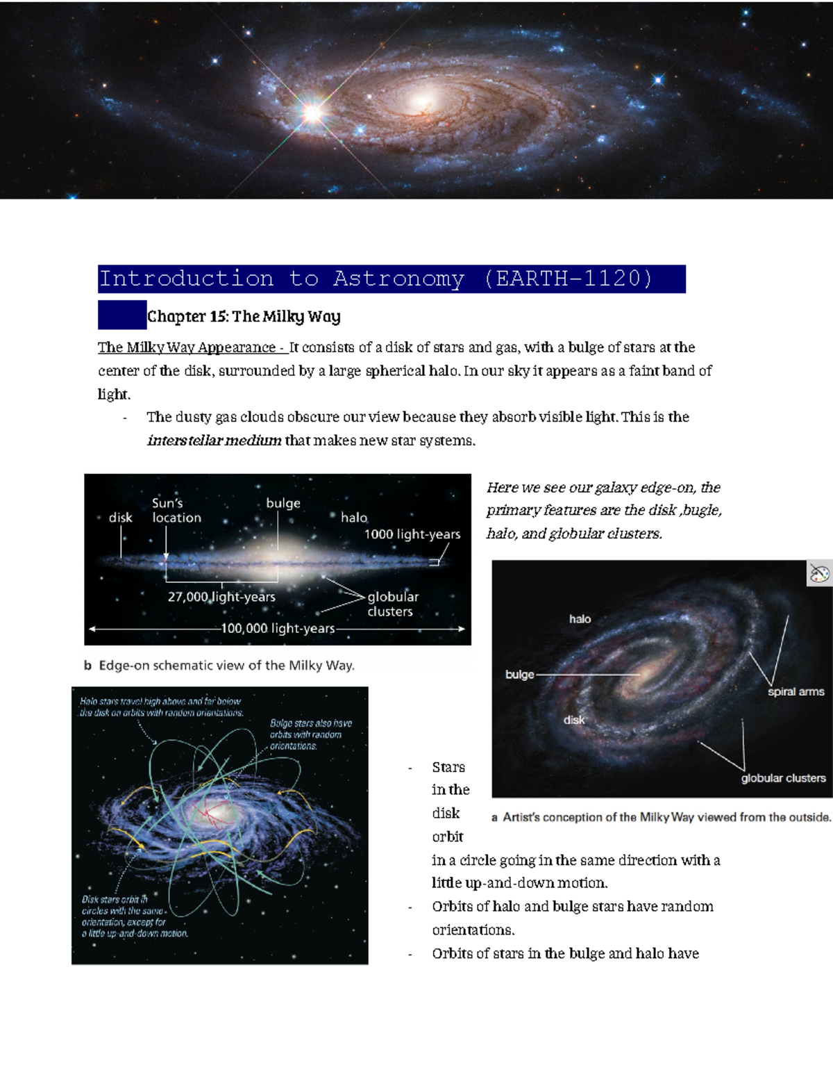 Intro to Astronomy - 7 - Detailed, organized notes with bullet points ...